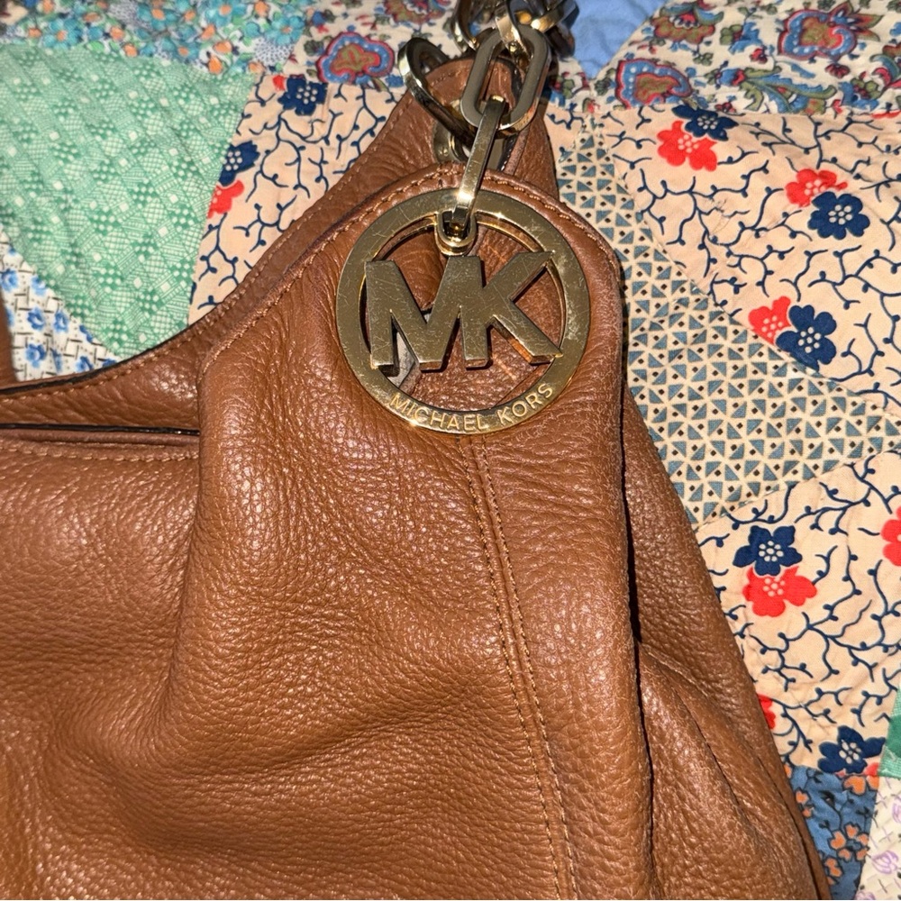 Michael Kors Tan Leather Fulton Hobo Bag - Picture 4 of 16